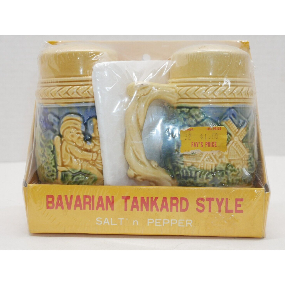 Pair of VTG Rossini Bavarian Tankard Style Salt & Pepper Shakers Japan Sealed
